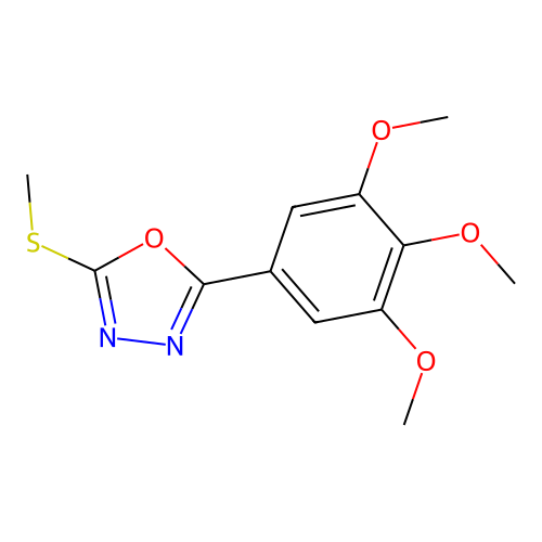 2-Methylsulfanyl-5-(3,4,5-trimethoxyphenyl)-1,3,4-oxadiazole structure