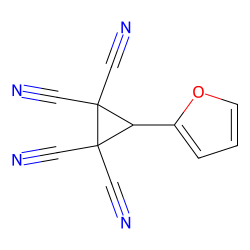3-(Furan-2-yl)cyclopropane-1,1,2,2-tetracarbonitrile structure