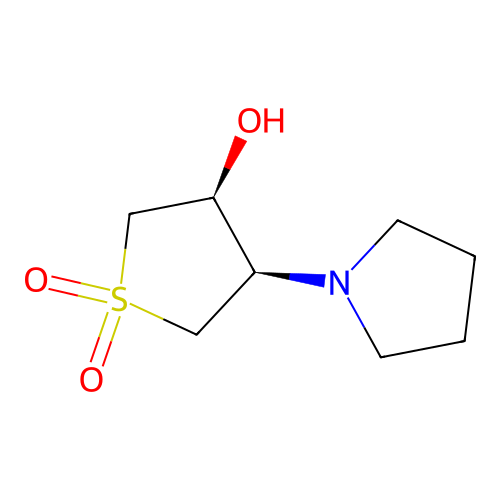 (3S,4R)-1,1-dioxo-4-pyrrolidin-1-ylthiolan-3-ol structure