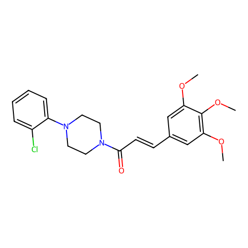 Piperazine, 1-(o-chlorophenyl)-4-(3,4,5-trimethoxycinnamoyl)- structure