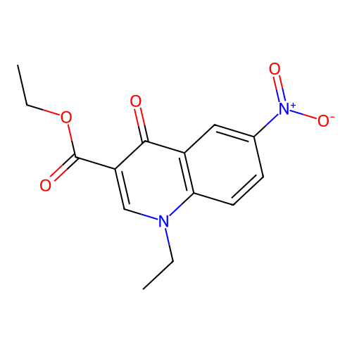 Ethyl 1-ethyl-6-nitro-4-oxo-1,4-dihydroquinoline-3-carboxylate structure