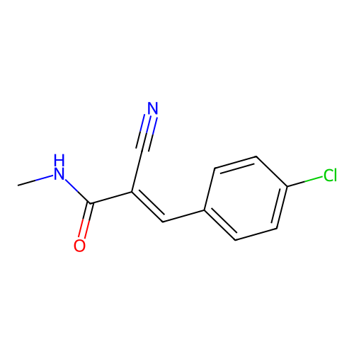 (E)-3-(4-chlorophenyl)-2-cyano-N-methylprop-2-enamide structure