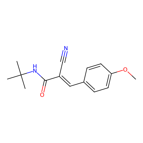 (2E)-N-tert-butyl-2-cyano-3-(4-methoxyphenyl)prop-2-enamide structure