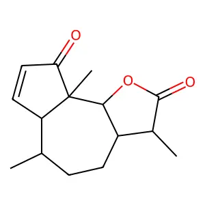 3,6,9a-trimethyl-3a,4,5,6,6a,9b-hexahydro-3H-azuleno[8,7-b]furan-2,9-dione structure