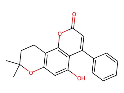 5-Hydroxy-8,8-dimethyl-4-phenyl-9,10-dihydropyrano[2,3-h]chromen-2-one structure