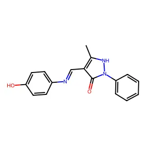 4-((p-Hydroxyanilino)methylene)-3-methyl-1-phenyl-2-pyrazolin-5-one structure