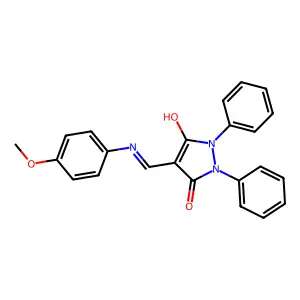 3,5-Pyrazolidinedione, 1,2-diphenyl-4-(p-methoxyanilinomethylene)- structure