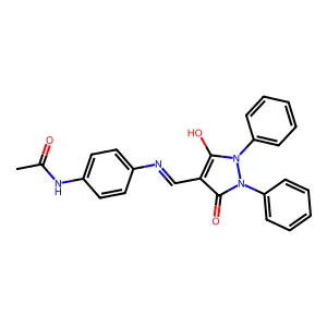 3,5-Pyrazolidinedione, 1,2-diphenyl-4-(p-acetamidoanilino)methylidyne- structure