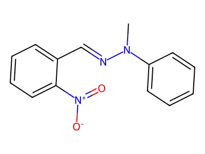 N-methyl-N-[(2-nitrophenyl)methylideneamino]aniline structure