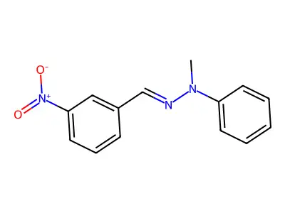 N-methyl-N-[(3-nitrophenyl)methylideneamino]aniline structure