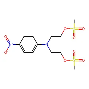 [(4-Nitrophenyl)imino]diethane-2,1-diyl dimethanesulfonate structure