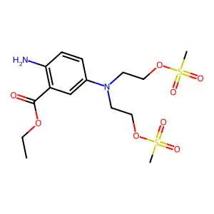 Ethyl 2-amino-5-[bis(2-methylsulfonyloxyethyl)amino]benzoate structure
