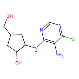 2-[(5-Amino-6-chloropyrimidin-4-yl)amino]-4-(hydroxymethyl)cyclopentan-1-ol structure