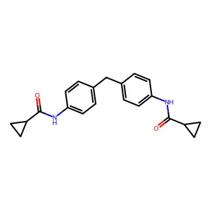 N-[4-[[4-(cyclopropanecarbonylamino)phenyl]methyl]phenyl]cyclopropanecarboxamide structure
