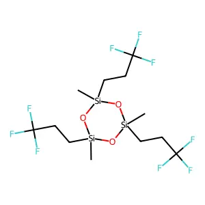 2,4,6-Trimethyl-2,4,6-tris(3,3,3-trifluoropropyl)cyclotrisiloxane structure