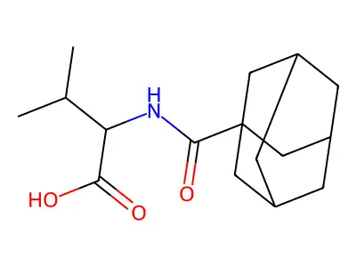 2-[(1-Adamantylcarbonyl)amino]-3-methylbutanoic acid structure