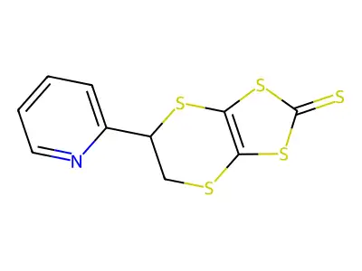1,3-Dithiolo[4,5-b][1,4]dithiin-2-thione, 5,6-dihydro-5-(2-pyridinyl)- structure