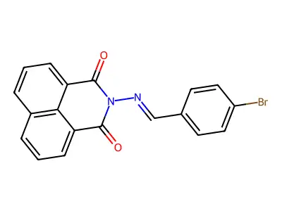 2-[(E)-(4-bromophenyl)methylideneamino]benzo[de]isoquinoline-1,3-dione structure