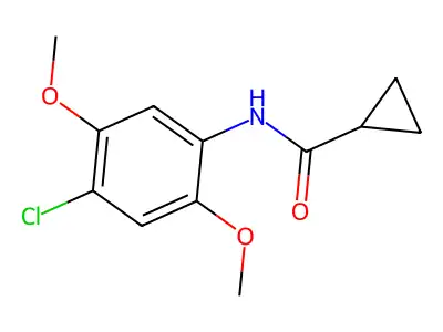 N-(4-chloro-2,5-dimethoxyphenyl)cyclopropanecarboxamide structure
