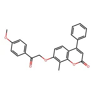 7-[2-(4-methoxyphenyl)-2-oxoethoxy]-8-methyl-4-phenyl-2H-chromen-2-one structure
