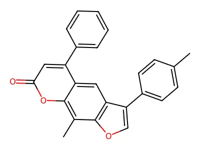 9-methyl-3-(4-methylphenyl)-5-phenyl-7H-furo[3,2-g]chromen-7-one structure
