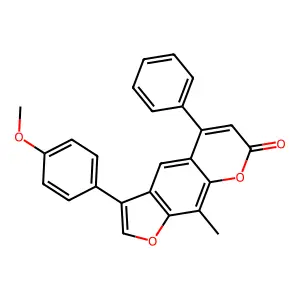 3-(4-methoxyphenyl)-9-methyl-5-phenyl-7H-furo[3,2-g]chromen-7-one structure