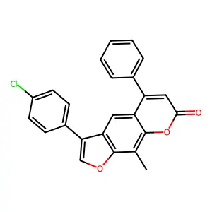3-(4-chlorophenyl)-9-methyl-5-phenyl-7H-furo[3,2-g]chromen-7-one structure