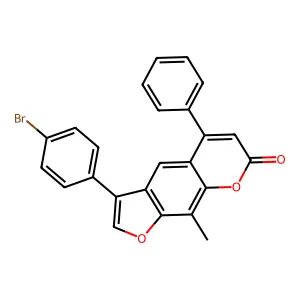 3-(4-bromophenyl)-9-methyl-5-phenyl-7H-furo[3,2-g]chromen-7-one structure