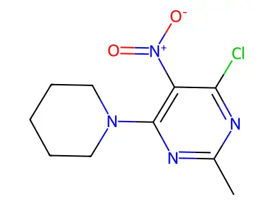 4-Chloro-2-methyl-5-nitro-6-piperidin-1-ylpyrimidine structure