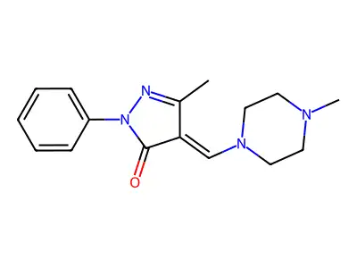 5-Methyl-4-[(4-methylpiperazin-1-yl)methylidene]-2-phenylpyrazol-3-one structure