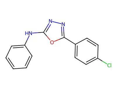 5-(4-chlorophenyl)-N-phenyl-1,3,4-oxadiazol-2-amine structure