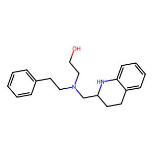 Quinoline, 1,2,3,4-tetrahydro-2-((N-(2-hydroxyethyl)-N-phenethylamino)methyl)- structure