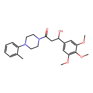 Piperazine, 1-(beta-hydroxy-3,4,5-trimethoxyhydrocinnamoyl)-4-o-tolyl- structure