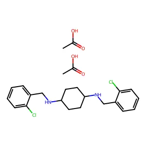 1,4-Cyclohexanediamine, N,N'-bis(2-chlorobenzyl)-, diacetate, (E)- structure