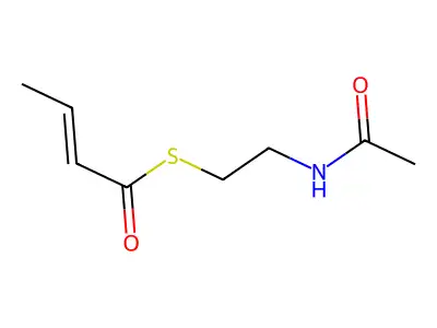 S-(2-Acetamidoethyl) but-2-enethioate structure