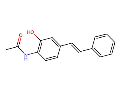 N-[2-hydroxy-4-(2-phenylethenyl)phenyl]acetamide structure