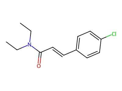 3-(4-chlorophenyl)-N,N-diethylprop-2-enamide structure