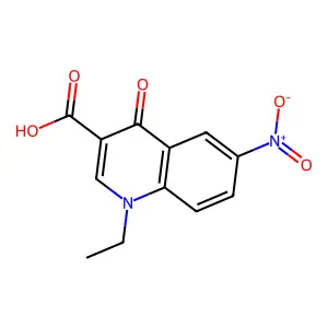 1-Ethyl-6-nitro-4-oxo-1,4-dihydroquinoline-3-carboxylic acid structure