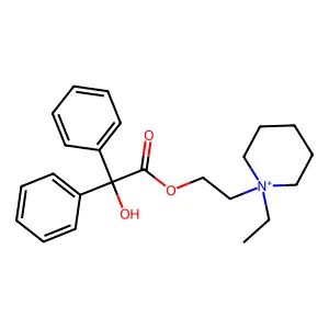1-Ethyl-1-[2-(hydroxydiphenylacetoxy)ethyl]piperidinium structure