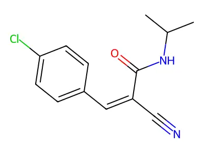 3-(4-chlorophenyl)-2-cyano-N-(propan-2-yl)prop-2-enamide structure