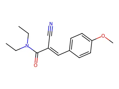 2-cyano-N,N-diethyl-3-(4-methoxyphenyl)prop-2-enamide structure