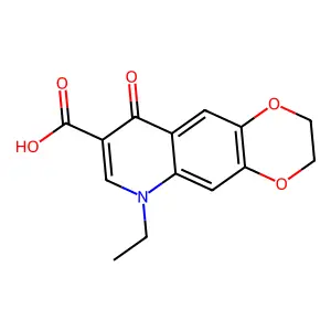 p-DIOXINO(2,3-g)QUINOLINE-8-CARBOXYLIC ACID, 2,3-DIHYDRO-6-ETHYL-9-OXO- structure
