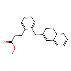 Hydrocinnamic acid, o-[(3,4-dihydro-2-naphthyl)methyl]-, methyl ester structure