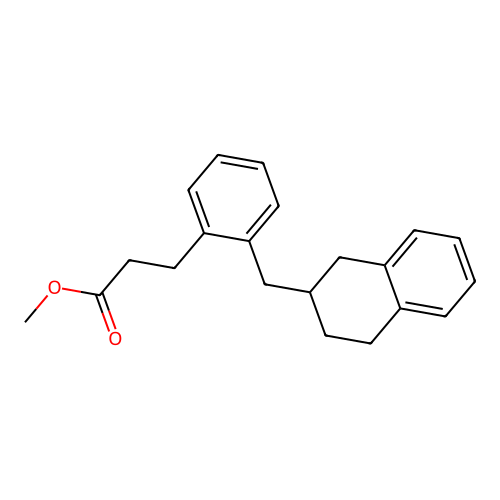 Hydrocinnamic acid, o-[(1,2,3,4-tetrahydro-2-naphthyl)methyl]-, methyl ester structure