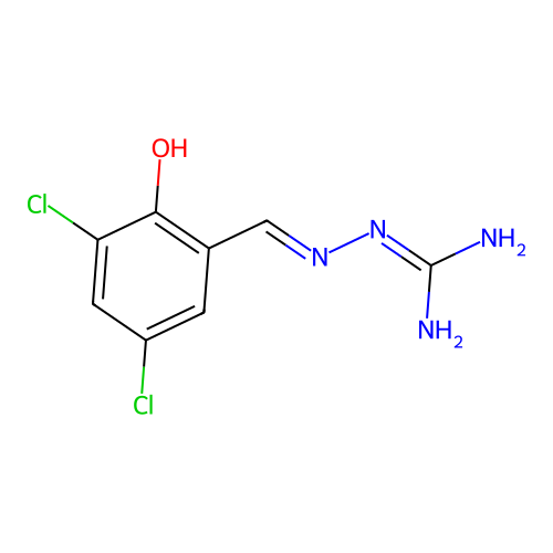 Hydrazinecarboximidamide,2-[(3,5-dichloro-2-hydroxyphenyl)methylene]- structure