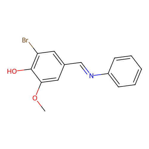 2-bromo-6-methoxy-4-[(E)-(phenylimino)methyl]phenol structure