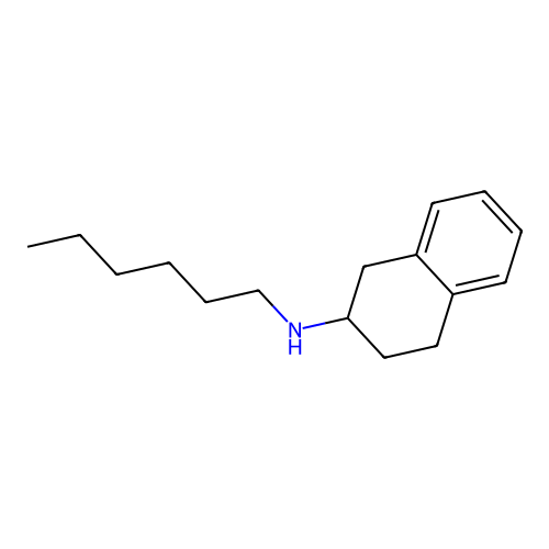 2-Naphthylamine, N-hexyl-1,2,3,4-tetrahydro- structure