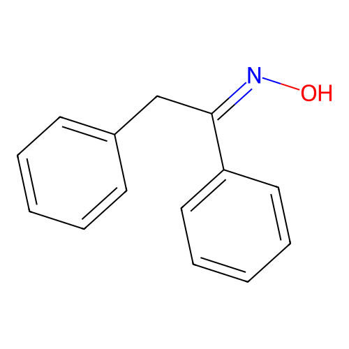 Ethanone, 1,2-diphenyl-, oxime structure