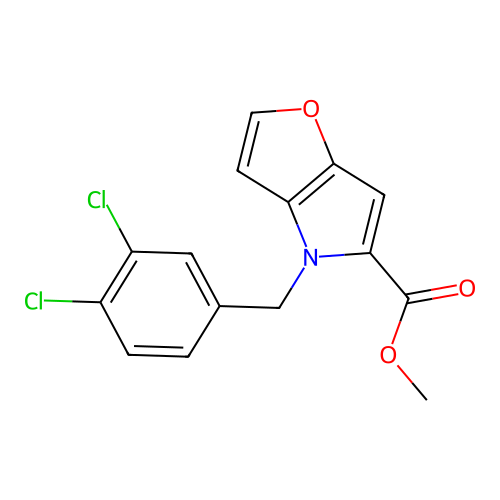 Methyl 4-(3,4-dichlorobenzyl)furo[3,2-b]pyrrole-5-carboxylate structure