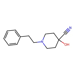 4-Hydroxy-1-(2-phenylethyl)-4-piperidinecarbonitrile structure